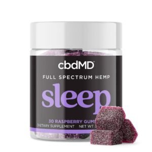 cbdMD, Sleep CBD Gummies, Raspberry, Full Spectrum, 30ct, 90mg THC + 600mg CBN + 1500mg CBD - THC PENS UK