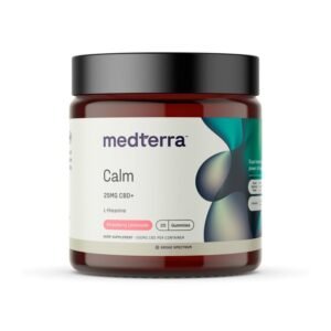 Medterra, Calm 25mg CBD+ Gummies, Strawberry Lemonade, Broad Spectrum THC-Free, 20ct, 500mg CBD - THC PENS UK