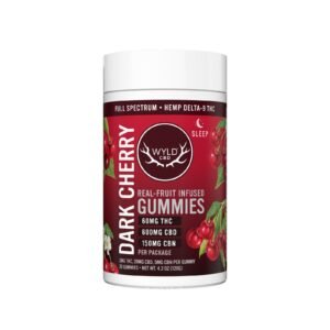 Wyld CBD, Dark Cherry Sleep CBD+THC Gummies, Full Spectrum, 30ct, 60mg THC + 150mg CBN + 600mg CBD - THC PENS UK